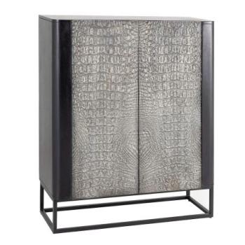 CROCODILE krokodilmintás szürke mangófa tálalószekrény 120cm kép