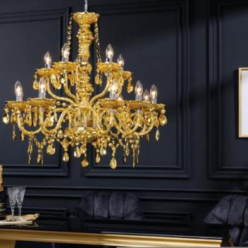 CRYSTAL arany akril 15 karú csillár kép