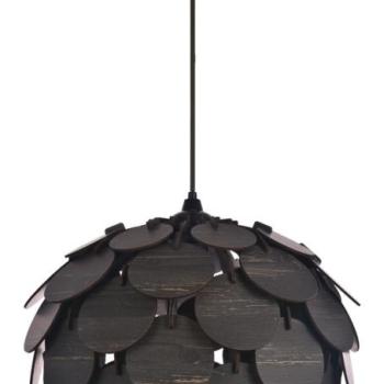 Csillár, fa, kör alakú részekből, fekete - barna kép