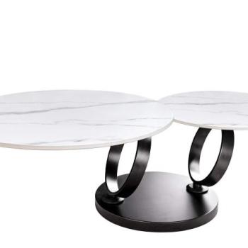 DANCING RINGS fehér kerámia dohányzóasztal kép