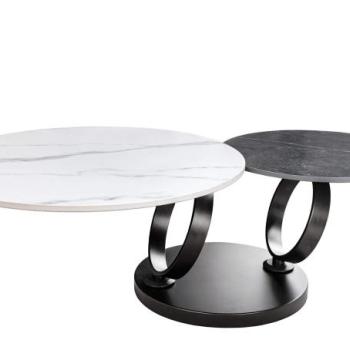 DANCING RINGS fekete kerámia dohányzóasztal kép