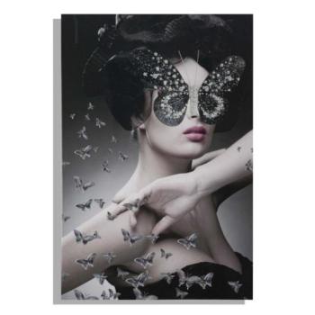 DARK LADY fekete és bézs vászon falikép kép