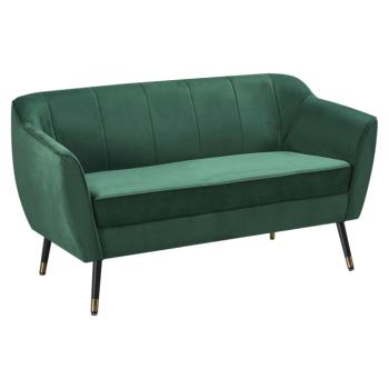 Design 2 személyes kanapé, zöld Velvet szövet/fekete/arany, VIODA kép