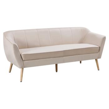 Design 3 személyes kanapé, bézs Velvet szövet/természetes, VIODA kép