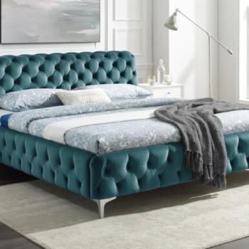 Design ágy Rococo 180 x 200 cm kék bársony kép