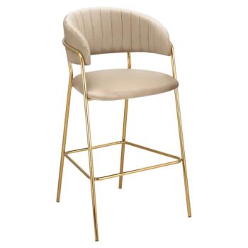 Design bárszék, bézs Velvet szövet/gold króm arany, DASMIN NEW TYP 2 kép