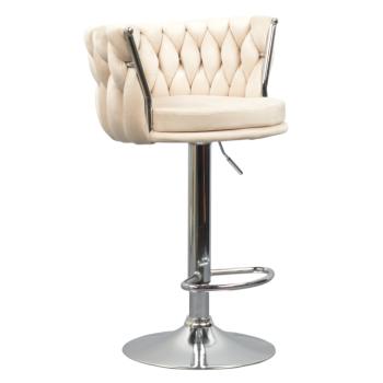 Design bárszék, bézs Velvet szövet/króm, BRIN kép