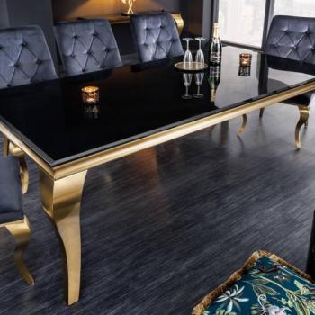 Design étkezőasztal Rococo 200 cm fekete / arany kép