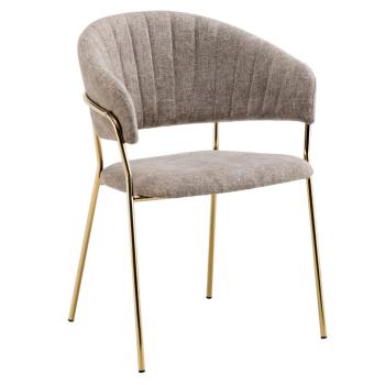 Design étkezőszék, barna szövet/gold króm arany, DASMIN TYP 1 kép