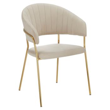 Design étkezőszék, bézs Velvet szövet/gold króm arany, DASMIN NEW TYP 1 kép