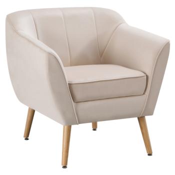 Design fotel, bézs Velvet szövet/természetes, VIODA kép