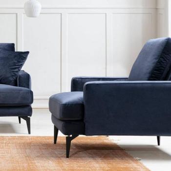 Design fotel Fenicia sötétkék kép