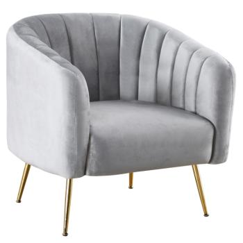Design fotel, szürke Velvet szövet/gold króm-arany, BAGY kép