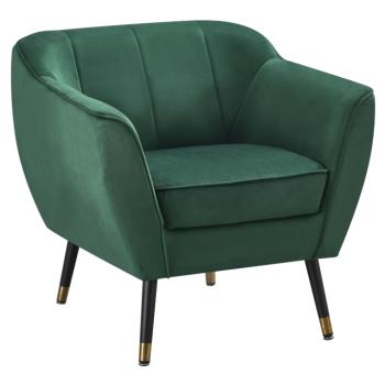 Design fotel, zöld Velvet szövet/fekete/arany, VIODA kép