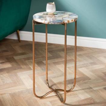 Design kisasztal Tristen I 35 cm kék achát - raktáron kép