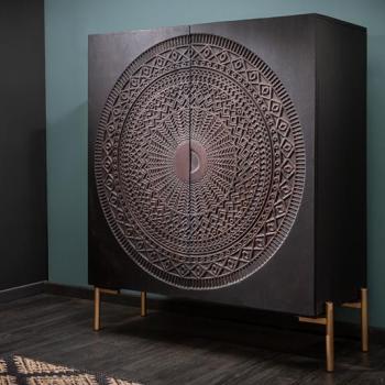 Design komód Fernanda 120 cm fekete mangó kép