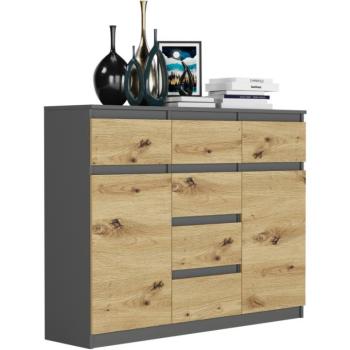 Design komód S-62D letisztult vonalvezetéssel - különböző színű kivitelben antracit mix artisan kép