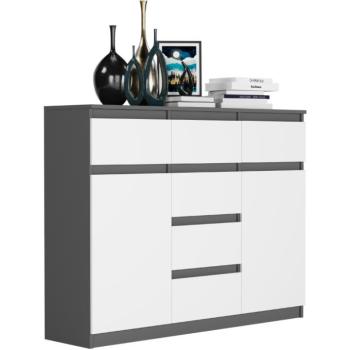 Design komód S-62D letisztult vonalvezetéssel - különböző színű kivitelben antracit mix fehér kép