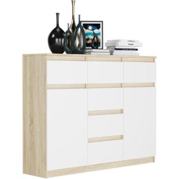 Design komód S-62D letisztult vonalvezetéssel - különböző színű kivitelben sonoma mix fehér kép