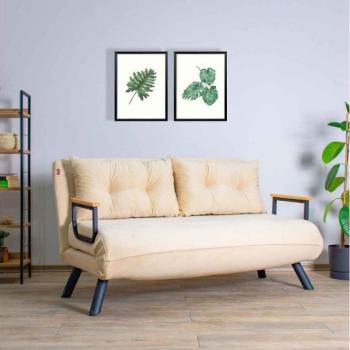Design összecsukható kanapé Hilarius 133 cm krém kép