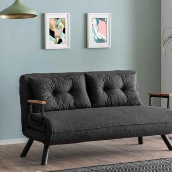 Design összecsukható kanapé Hilarius 133 cm sötétszürke kép