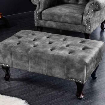 Design puff Chesterfield szürke bársony kép