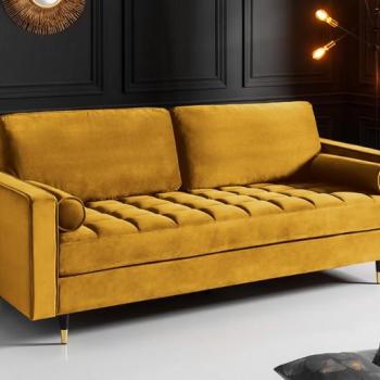 Design ülőgarnitúra Adan 225 cm mustársárga bársony kép