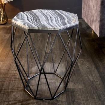 DIAMOND fekete és fehér márvány lerakóasztal kép