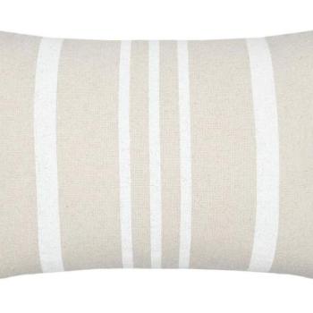 Díszpárna, csíkos, pamut, bézs - fehér, 40x60 cm - MANDUEL kép