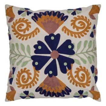 Díszpárna hímzett, 45x45 cm, többszinű - FOLK kép
