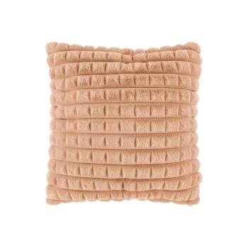 Díszpárna, négyzet mintás, barack színű, poliészter - ETHEREA kép