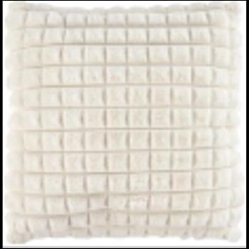 Díszpárna, négyzet mintás, bézs, poliészter - ETHEREA kép