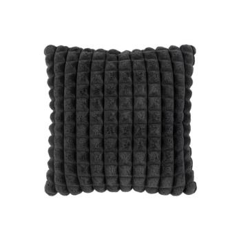 Díszpárna, négyzet mintás, sötétszürke, poliészter - ETHEREA kép