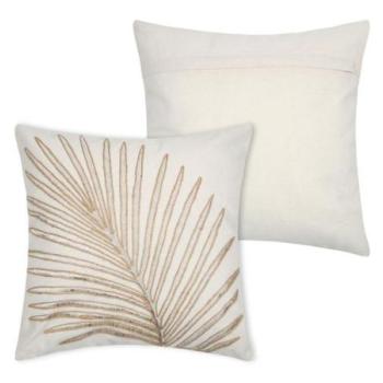 Díszpárna, növényt ábrázoló, pamut, barna - bézs, 40x40 cm - CASABLANCA kép