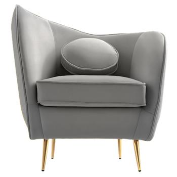 Dizájn fotel, szürke Velvet szövet/gold arany króm, EZIO kép