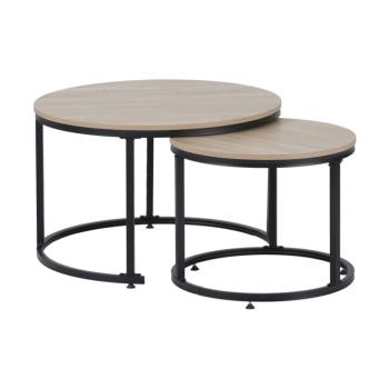 Dohányzóasztal, 2 db-os szett, sonoma tölgy/fekete, TARNI kép