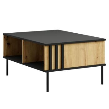 Dohányzóasztal, fekete/artisan tölgy, RIMINA kép