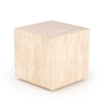 Dohányzóasztal, kocka, mészkőmintás, bézs, fa - STRATAGEME kép