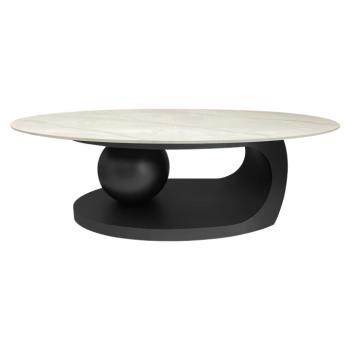 Dohányzóasztal, márvány imitáció/fekete, AXEN kép