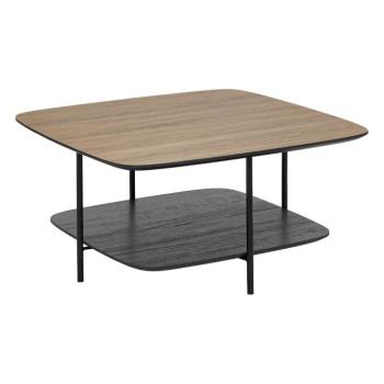 Dohányzóasztal, polccal, fa - fém, barna - fekete - TRUC kép