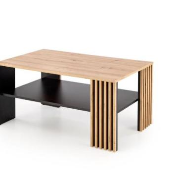 Dohányzóasztal, tárolórészzel, fa, tölgy - fekete - SEVRE kép