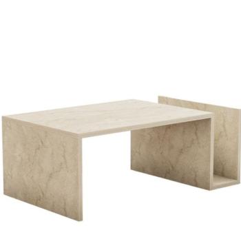 Dohányzóasztal, tárolóval, fa, világosbarna - STALE kép