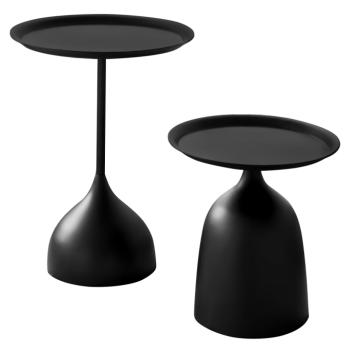 Dohányzóasztalok, 2 db-os szett, fekete fém, NUBO kép