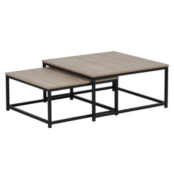 Dohányzóasztalok, 2 db-os szett, sonoma tölgy/fekete, KASTLER 2 NEW TYP 1 kép