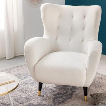 DON fehér szövet fotel kép