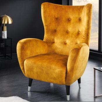 DON mustársárga szövet fotel kép