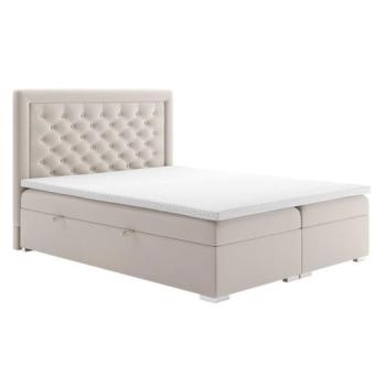 DORMAN bézs szövet boxspring ágy 160x200cm kép