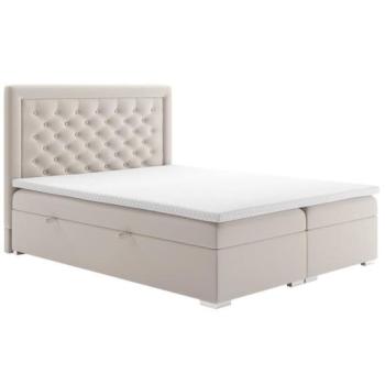 DORMAN bézs szövet boxspring ágy 180x200cm kép