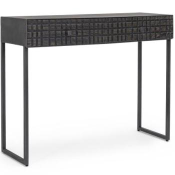 DORSET fekete tömörfa konzolasztal 100cm kép