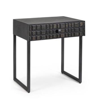 DORSET fekete tömörfa lerakóasztal 50cm kép